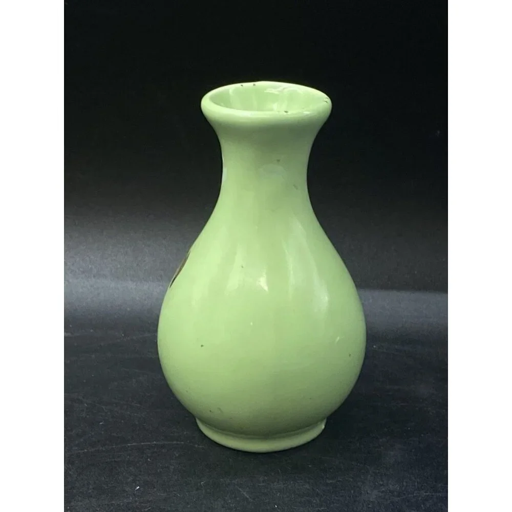 Mini Charcon Ceramic Floral 4” Bud Vase Chartreuse Green